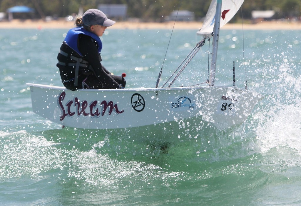 Isabel Johnson sailing ``Scream`` from Mission Beach Sailing Club - Zhik Mission Beach Regatta photo copyright Tom Orr taken at  and featuring the  class