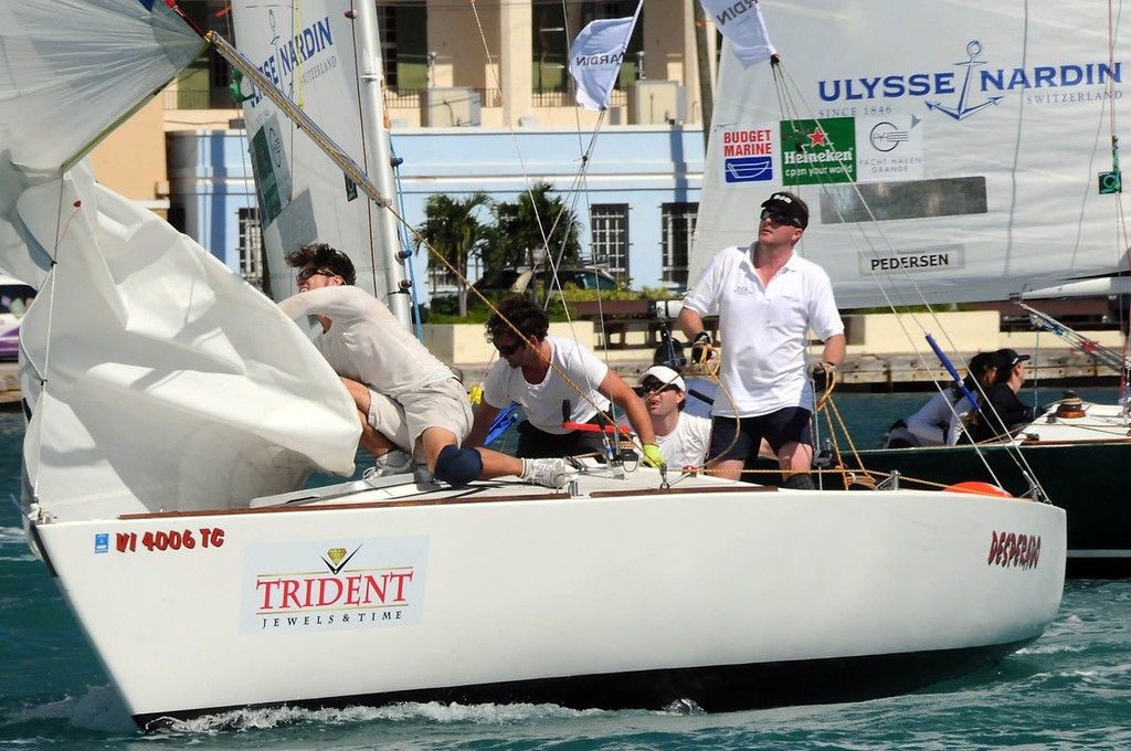 Germany's Sven-Eric Horsch and team match race in the Charlotte Amalie harbor. - Carlos Aguilar Match Race © Dean Barnes