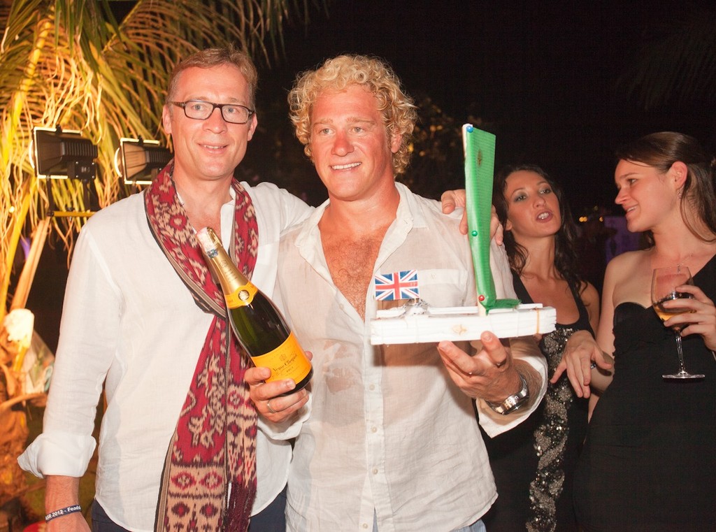 Asia Superyacht Rendezvous  2012. Worthy winner, Callisto, receives the prize from Bas Nederpelt Feadship (left). photo copyright Guy Nowell http://www.guynowell.com taken at  and featuring the  class