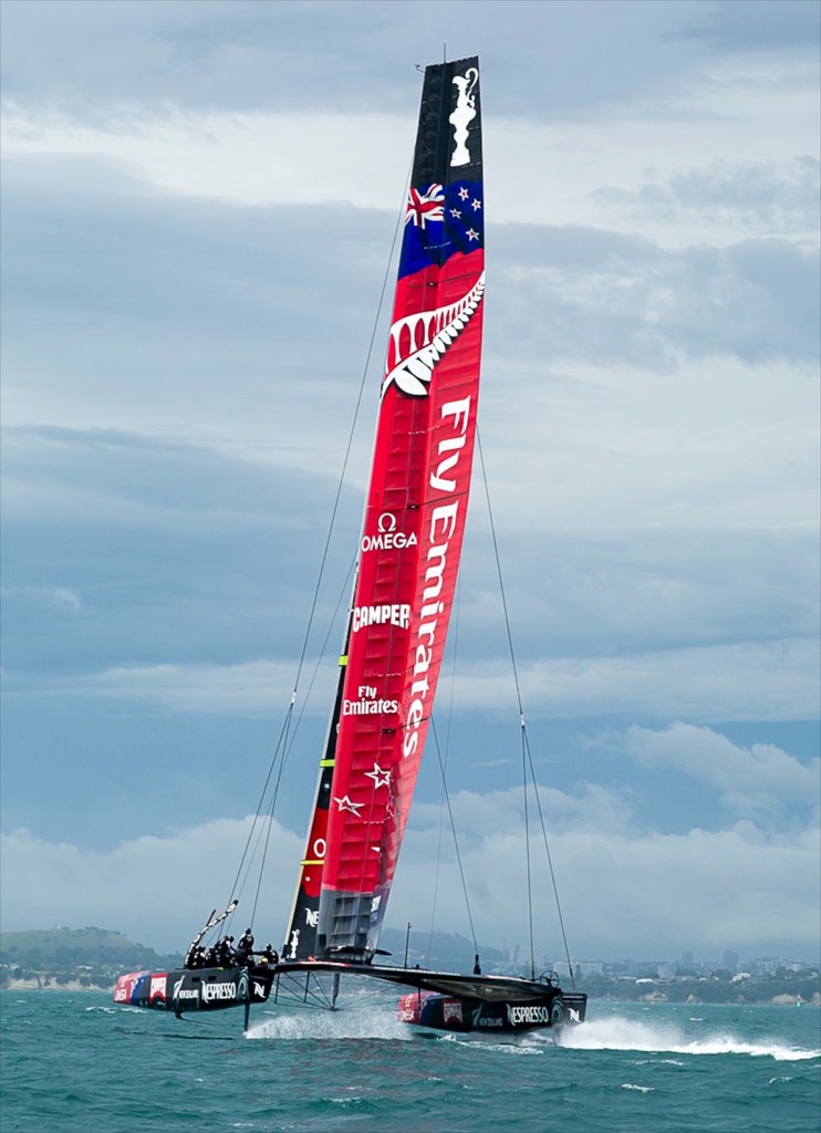 Emirates Team New Zealand sailing at speed showing the beatifully twisted wingsail  © Chris Cameron/ETNZ http://www.chriscameron.co.nz