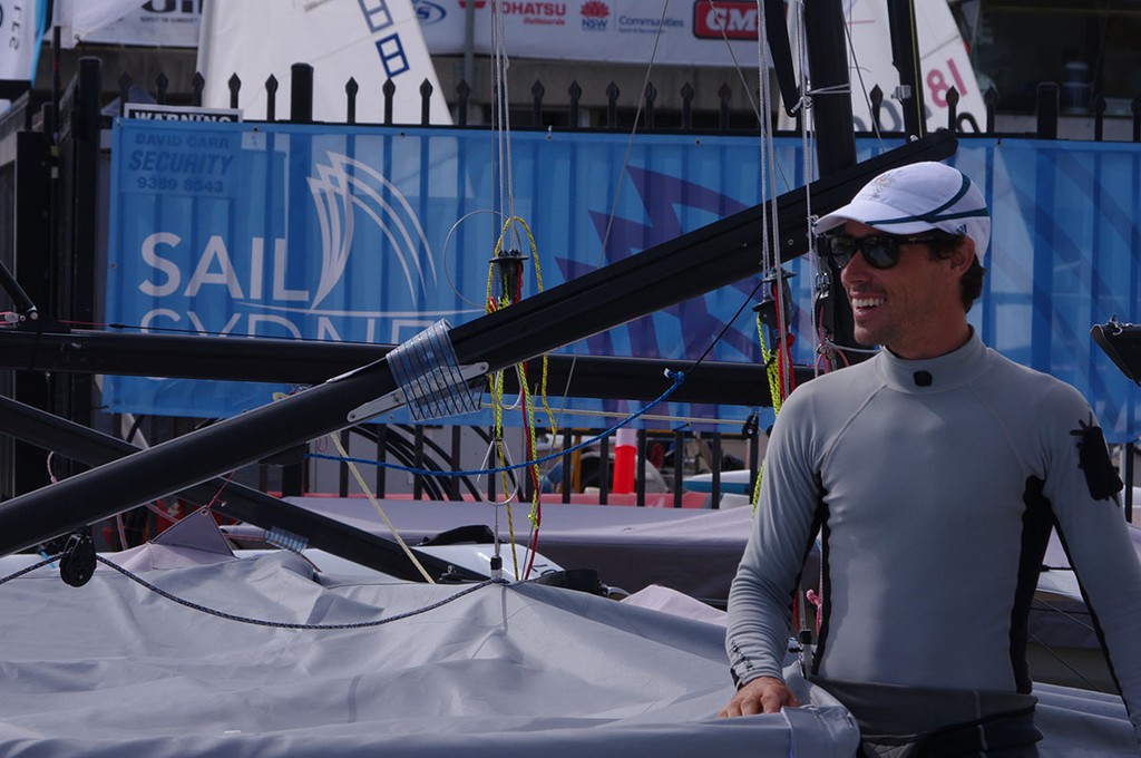 Mathew Belcher getting ready to race at Sail Sydney photo copyright Robin Evans taken at  and featuring the  class