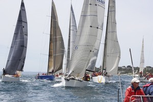 Some were caught out at the start - Ocean Race of Victoria (ORCV) Tassie Trio 2012 photo copyright Teri Dodds http://www.teridodds.com taken at  and featuring the  class
