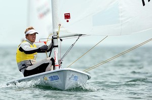 Tom Burton leads the Laser fleet at Sail Melbourne - Photo Jeff Crow photo copyright Rob Cruse taken at  and featuring the  class