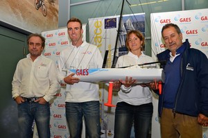 From left to right: Javier Vilalonga, Director of the FNOB Sailing Team, Anna Corbella, Gerard Marín and Jan Santana, Technical Director of the FNOB Sailing Team. photo copyright Mireia Perelló / FNOB http://www.barcelonaworldrace.org/ taken at  and featuring the  class