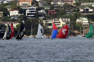final rounding mark photo copyright Frank Quealey /Australian 18 Footers League http://www.18footers.com.au taken at  and featuring the  class
