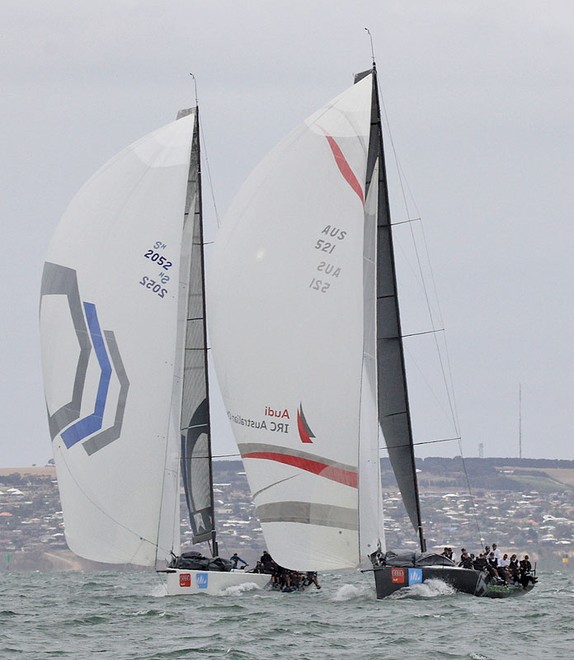 Calm 2 and Hooligan in close racing. - TP52 Southern Cross Cup ©  John Curnow
