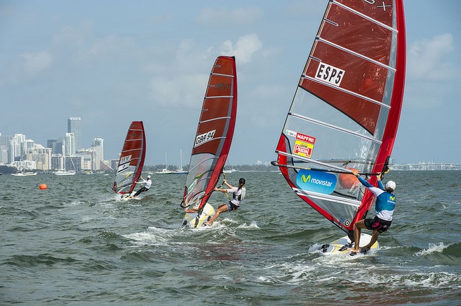 RS:X women’s windsurfing at ISAF Sailing World Cup Miami 2013 © US Sailing http://www.ussailing.org