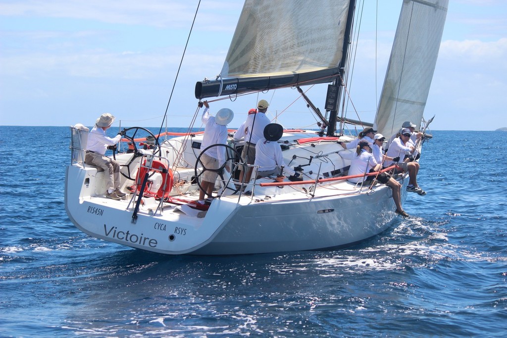 Daryl Hodgkinson’s Beneteau 45 Victoire IRC boat of the day - photo by Damian Devine - 2013 Club Marine Pittwater & Coffs Harbour Regatta photo copyright Damian Devine taken at  and featuring the  class