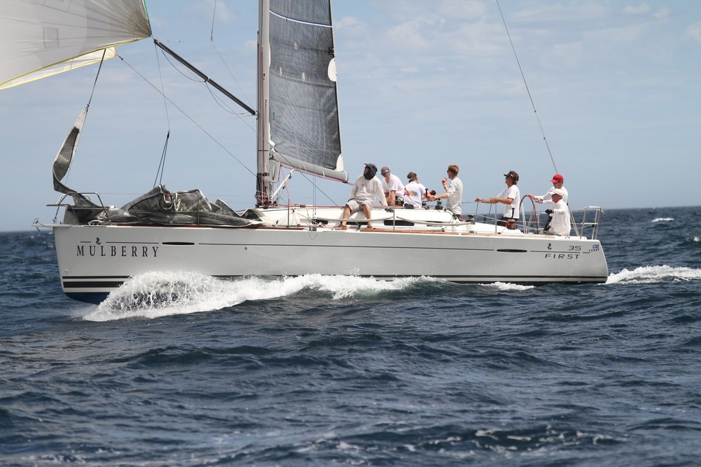 Mulberry forcing the pace ashe closes on the finish line in today's windward and return. photo copyright Bernie Kaaks taken at  and featuring the  class