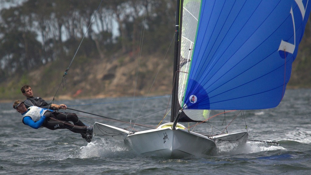 Impressive Day 1 For 49er AUS 1142 Peter Kendall & Bryce Waters - Zhik NSW and ACT 9er State Championships photo copyright David Price taken at  and featuring the  class