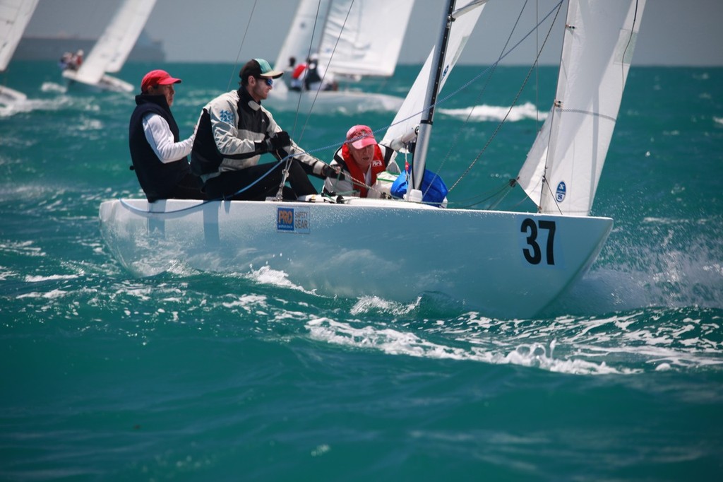 The ever-consistent Peter Chappell lies in third place after three races - Syd Corser Regatta - Etchells pre Nationals photo copyright Bernie Kaaks taken at  and featuring the  class