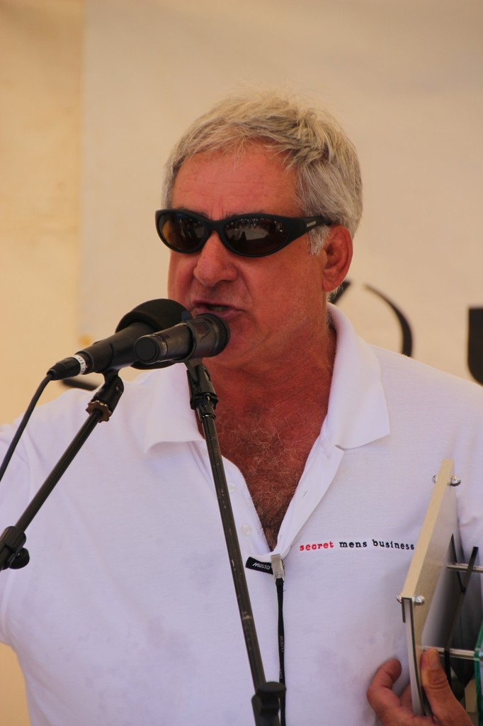 Geoff Boettcher making a speech after his overall IRC victory - Lexus Adelaide to Port Lincoln Yacht Race photo copyright Janine Kemp taken at  and featuring the  class