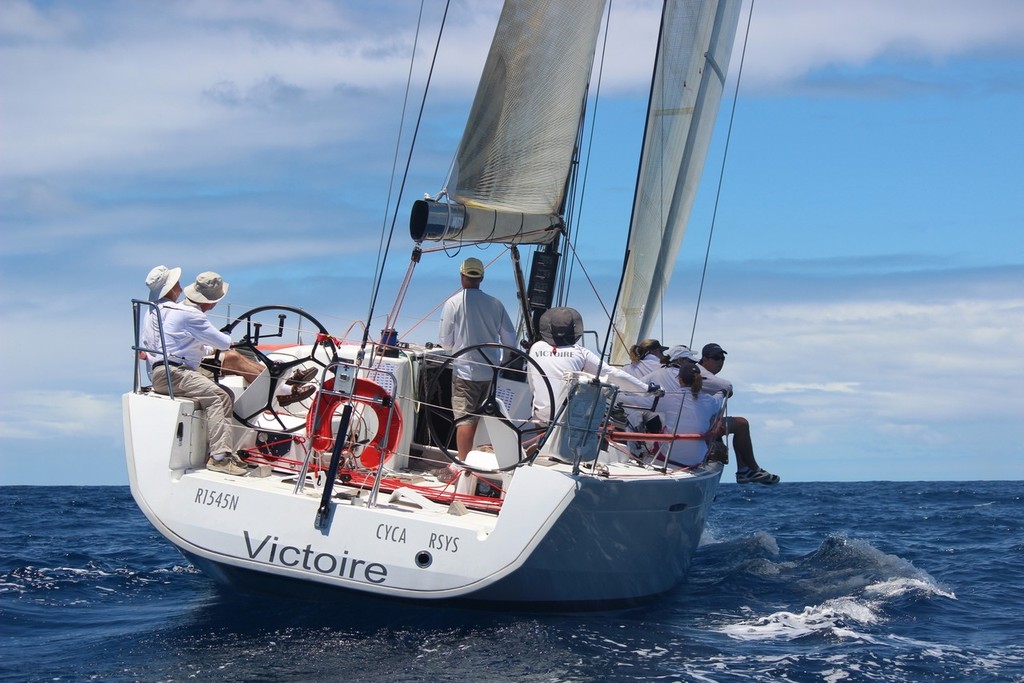 Daryl Hodgkinson’s Beneteau 45 Victoire was second in  IRC - 2013 Club Marine Pittwater & Coffs Harbour Regatta photo copyright Damian Devine taken at  and featuring the  class