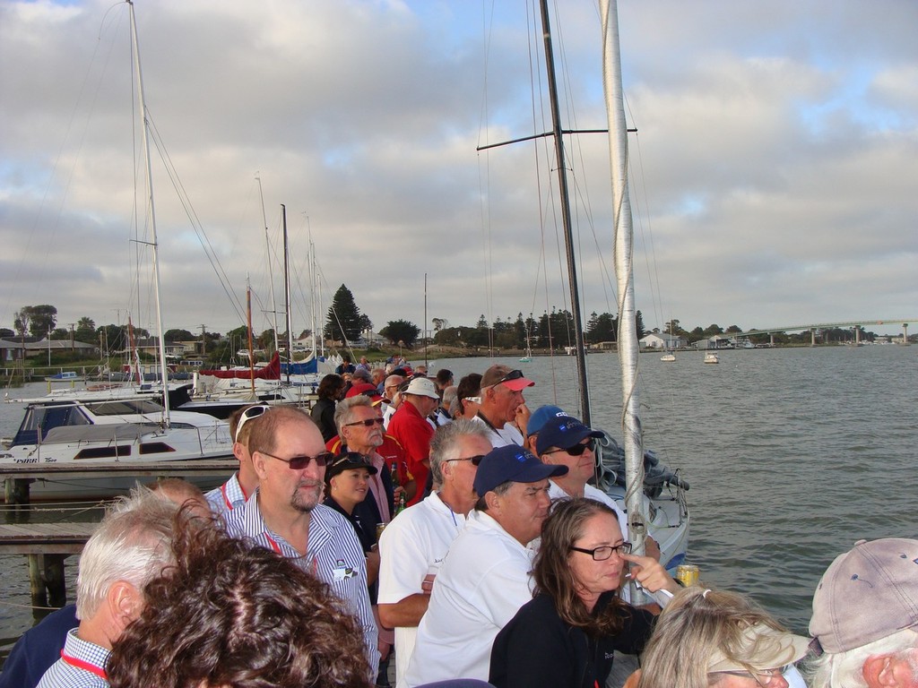Spectators line the Goolwa Regatta Yacht Club's wharf - The Marina Hindmarsh Island Milang-Goolwa Freshwater Classic photo copyright Louise Edwards taken at  and featuring the  class