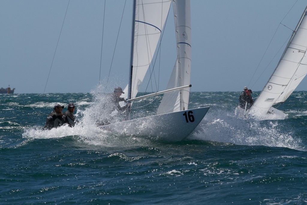 Chilli Plumb setting up for the downwind leg - Prochoice Safety Gear Etchells Nationals photo copyright Ron Jensen taken at  and featuring the  class