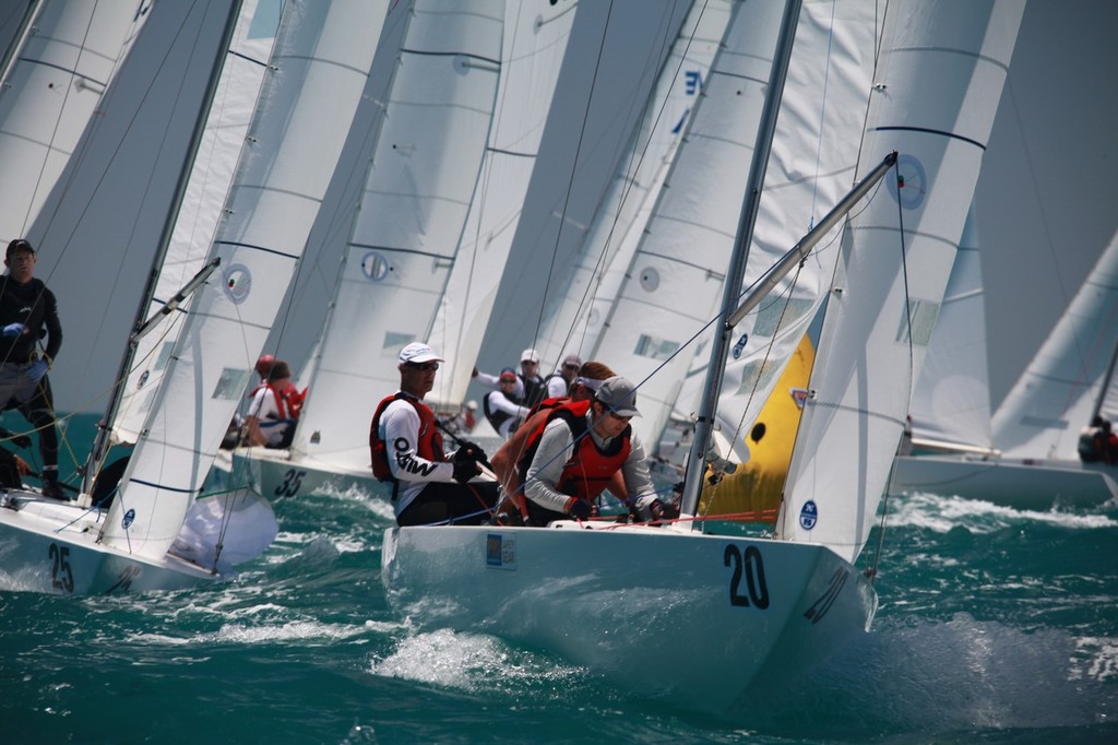 Raymond Smith leads a bunch around the top mark - Syd Corser Regatta - Etchells pre Nationals photo copyright Bernie Kaaks taken at  and featuring the  class