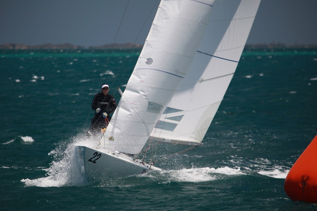 Racer X (Mark Thornburrow, Hong Kong), put his black flag miseries behind him in race 7 to record an excellent all the way win. - Prochoice Safety Gear Etchells Nationals photo copyright Bernie Kaaks taken at  and featuring the  class