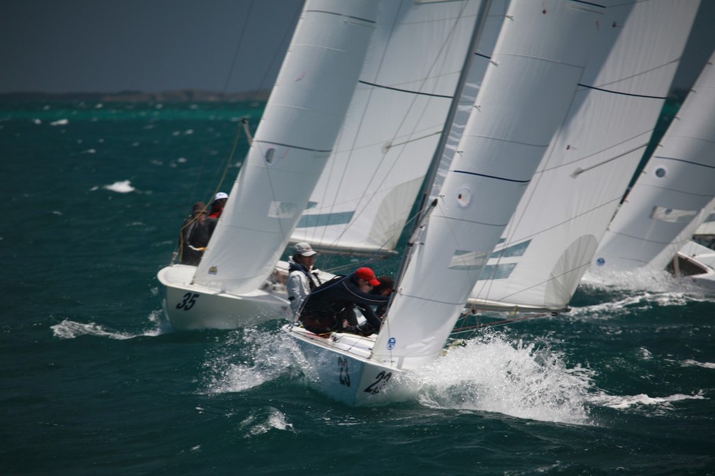 The Croc, such a reliable starter until today, was black flagged in race 6, but still leads overall. - Prochoice Safety Gear Etchells Nationals photo copyright Bernie Kaaks taken at  and featuring the  class