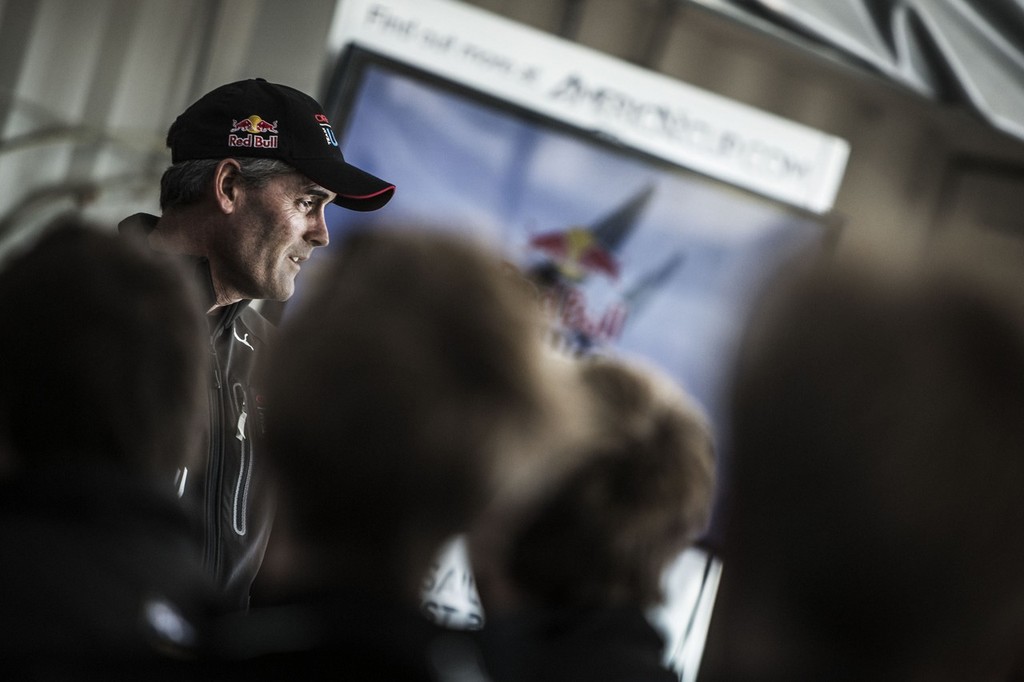 Team Oracle CEO Russel Coutts greets the sailors on the opening day of the Red Bull Youth America´s Cup Selection Series in San Francisco, California, USA
 photo copyright Balazs Gardi / Red Bull Content Pool taken at  and featuring the  class