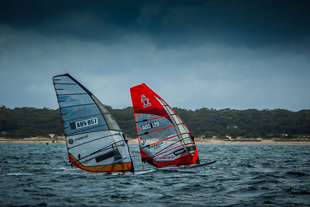 Sean O’Brien (AUS) battles upwind in Race 2  - 2013 Downunder Pro © Rob Plim