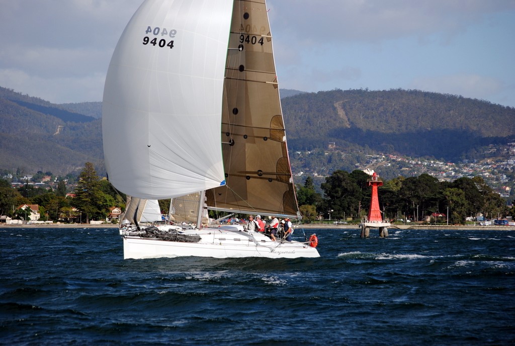 Provisional runner-up in the Bruny Island Race, Maquerade, is seeking redress for standng by another yacht during the race. © Campbell Peter
