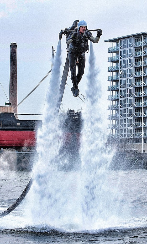 Jetlev demonstration at the Tullett Prebon London Boat Show, ExCeL, London. © onEdition http://www.onEdition.com
