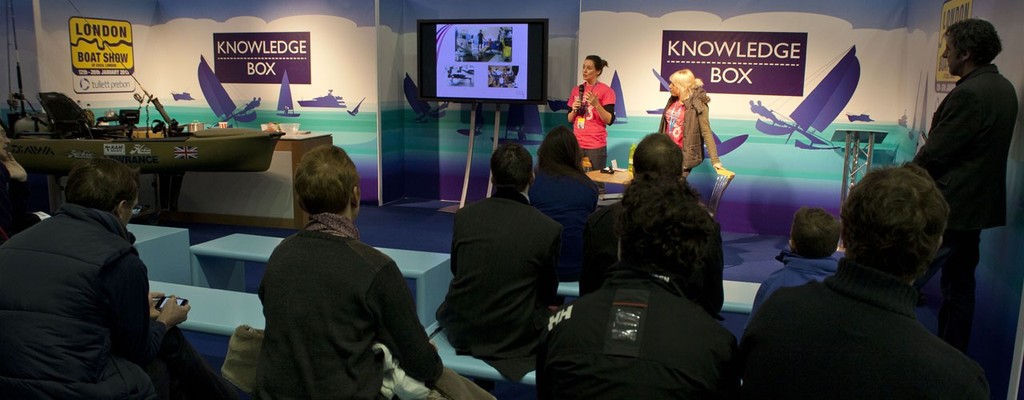 The Coxless Rowers give a talk at the Knowledge Box at the Tullett Prebon London Boat Show, ExCeL, London. © onEdition http://www.onEdition.com