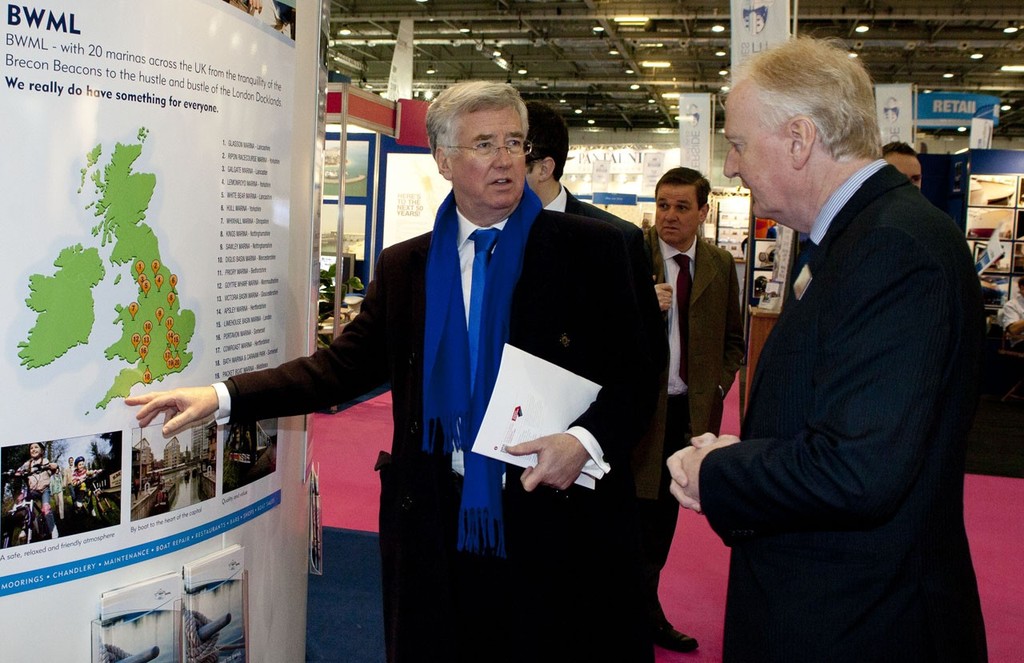 Michael Fallon the Minister for Business  and Howard Pridding the CEO of the British Marine Federation at the Tullett Prebon London Boat Show, ExCeL, London. photo copyright onEdition http://www.onEdition.com taken at  and featuring the  class