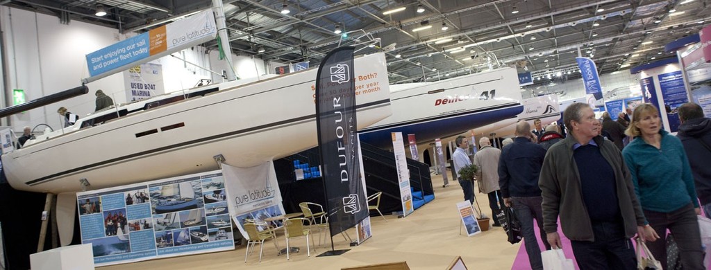 The Dufour Yachts stall, at the Tullett Prebon London Boat Show, ExCeL, London. photo copyright onEdition http://www.onEdition.com taken at  and featuring the  class
