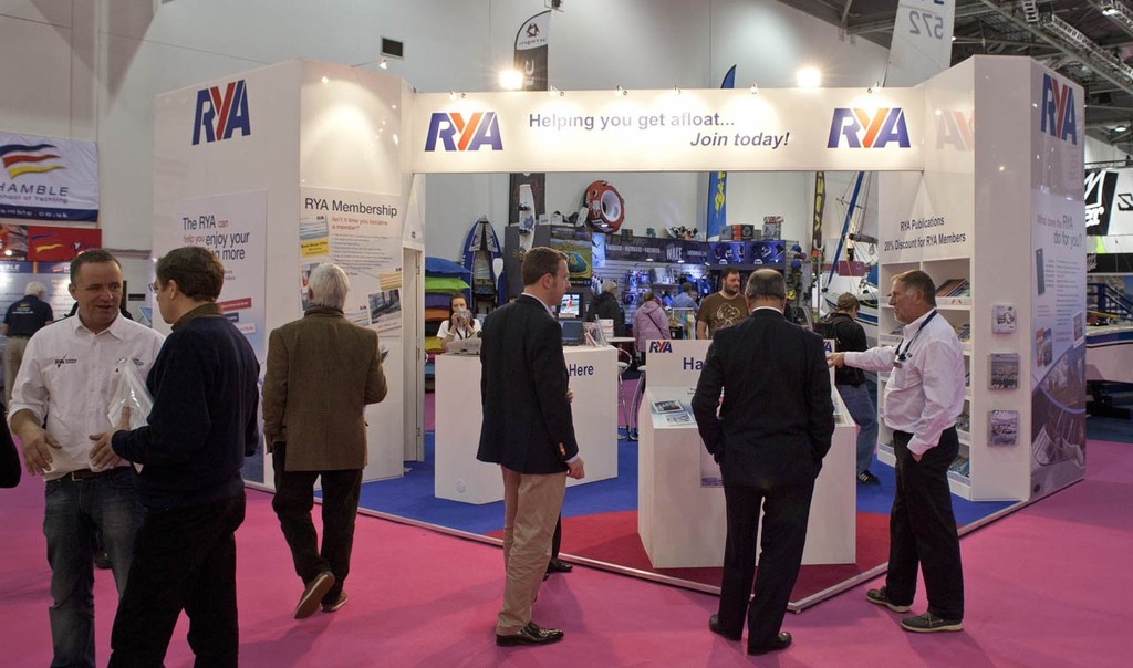 The Royal Yachting Association stall, at the Tullett Prebon London Boat Show, ExCeL, London. © onEdition http://www.onEdition.com