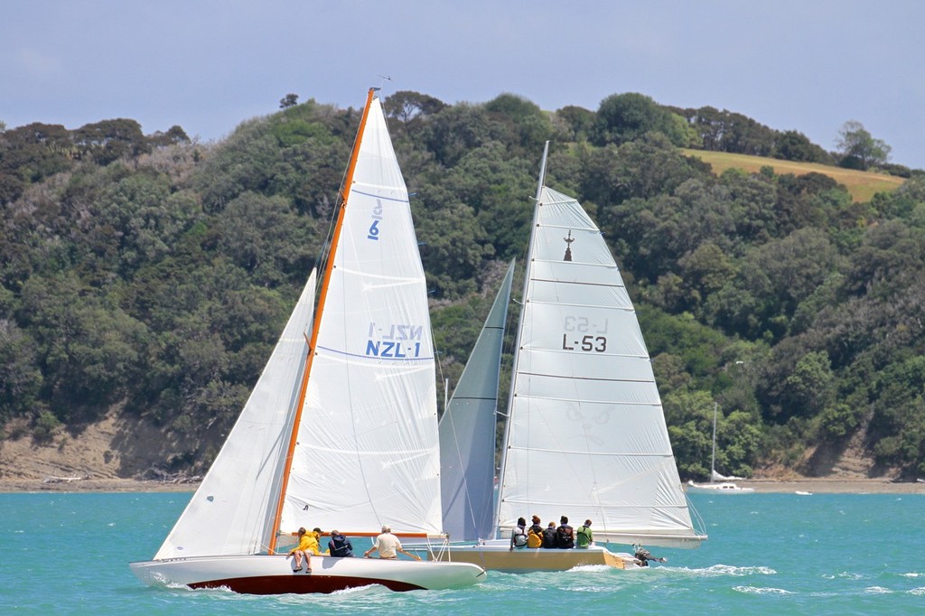 Scout (windward) and Orion - 2013 Mahurangi Regatta photo copyright Richard Gladwell www.photosport.co.nz taken at  and featuring the  class