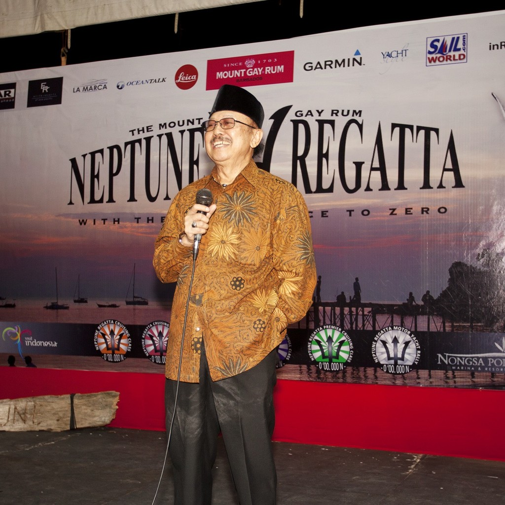 Mt Gay Rum 2013 Neptune Regatta, Closing Party. The Indonesian Marine Tourism Minister. © Guy Nowell http://www.guynowell.com