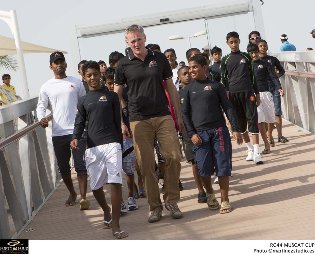 Dave Graham CEO of Oman Sail and the youth program sailors - 2013 RC44 Oman Cup © RC44 Class/MartinezStudio.es