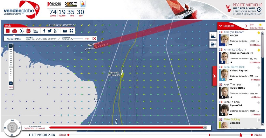 Vendee-Globe-Map photo copyright Vendee Globe http://www.vendeeglobe.org taken at  and featuring the  class