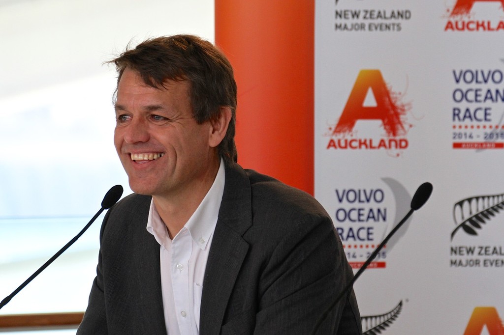 Knut Frostad, Volvo Ocean race CEO at this morning’s announcement of Auckland as a two-edition stopover for the Volvo Ocean Race photo copyright Richard Gladwell www.photosport.co.nz taken at  and featuring the  class