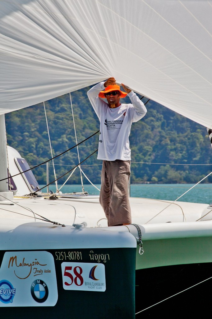 Royal Langkawi International Regatta 2013.Peek-a-boo, I see you. photo copyright Guy Nowell http://www.guynowell.com taken at  and featuring the  class