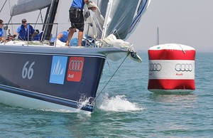 Blackjack goes around the top mark in race one and then race two, race three....... - Audi IRC Australian Championships photo copyright  John Curnow taken at  and featuring the  class