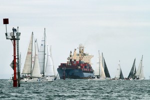 A few loud horns were heard - Festival of Sail - Melbourne to Geelong passage race photo copyright  Alex McKinnon Photography http://www.alexmckinnonphotography.com taken at  and featuring the  class