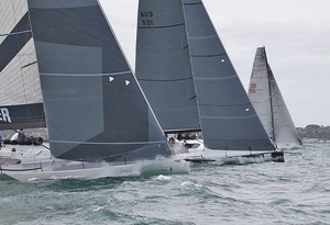 Calm 2, Hooligan and Beau Geste all bury the bow on the way uphill. - TP52 Southern Cross Cup photo copyright  John Curnow taken at  and featuring the  class
