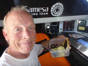 17 Jan Last Breakfast, Mike Golding onboard Gamesa - 2012 Vendee Globe photo copyright Mike Golding Yacht Racing http://www.mikegolding.com taken at  and featuring the  class