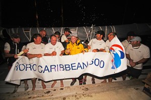 A tired but elated crew on Ron O'Hanley's Cookson 50, Privateer - 2013 RORC Caribbean 600 photo copyright  Kevin Johnson http://www.kevinjohnsonphotography.com/ taken at  and featuring the  class
