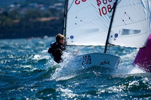 British sailor Finley Nicholson is contesting the 2013 International Optimist Australian Championship photo copyright Dane Lojek taken at  and featuring the  class