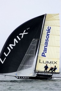 lumix finished fourth with the wing mast photo copyright Frank Quealey /Australian 18 Footers League http://www.18footers.com.au taken at  and featuring the  class