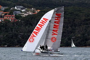 NZ&rsquo;s Yamaha led the visiting teams before a ship took a heavy toll - Race 1 JJ Giltinan Trophy photo copyright Frank Quealey /Australian 18 Footers League http://www.18footers.com.au taken at  and featuring the  class