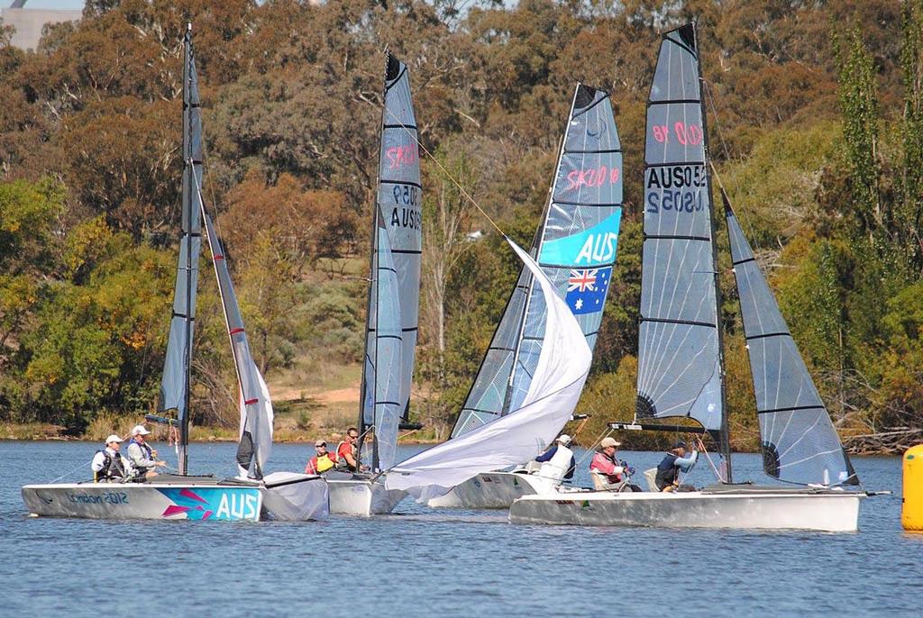 SKUD 18s practice race ahead of the Australian Championships © David Staley - copyright
