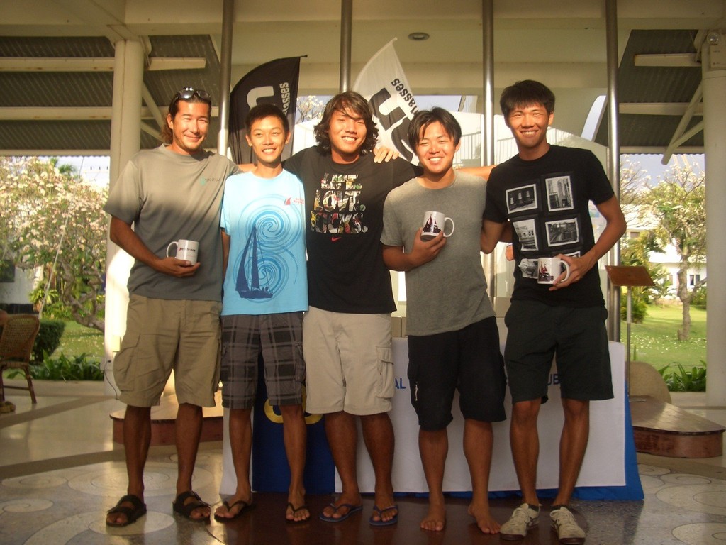 Team Soh (SIN) is jubilant for their Second place - Match Race Thailand Open Nationals 2013 © Alex Samaras