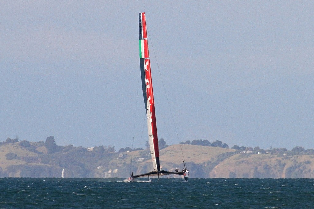 Luna Rossa  heads back to the beach - AC72 Race Practice - Takapuna March 8, 2013 photo copyright Richard Gladwell www.photosport.co.nz taken at  and featuring the  class