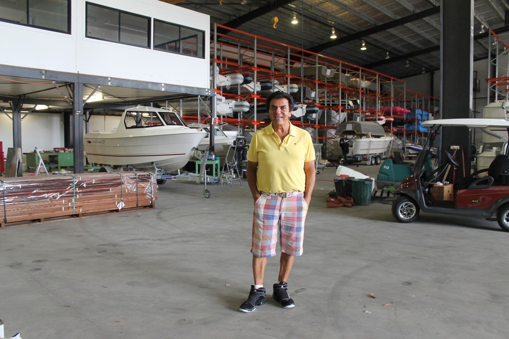 Stefan in the new showroom at Coomera photo copyright Jeni Bone taken at  and featuring the  class