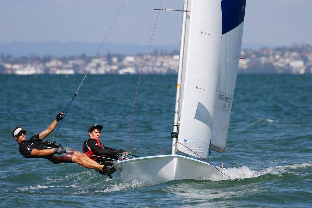 Paul Snow-Hansen and Daniel Willcox training in the 470, ahead of leaving on their 2013 European campaign - Takapuna. photo copyright Richard Gladwell www.photosport.co.nz taken at  and featuring the  class