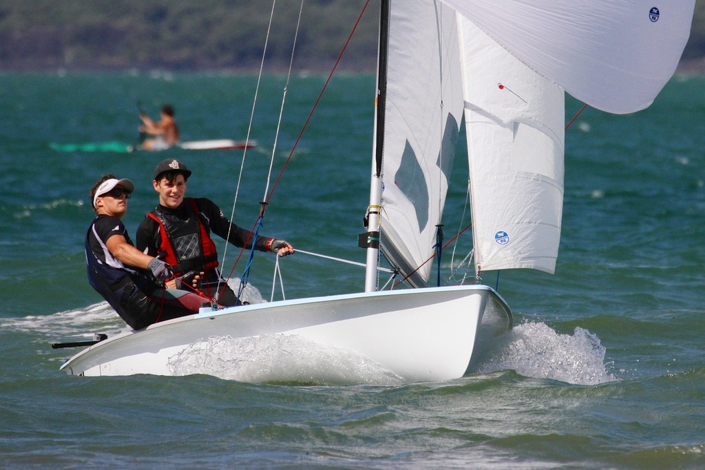 Paul Snow-Hansen and Daniel Willcox training in the 470, ahead of leaving on their 2013 European campaign - Takapuna. photo copyright Richard Gladwell www.photosport.co.nz taken at  and featuring the  class